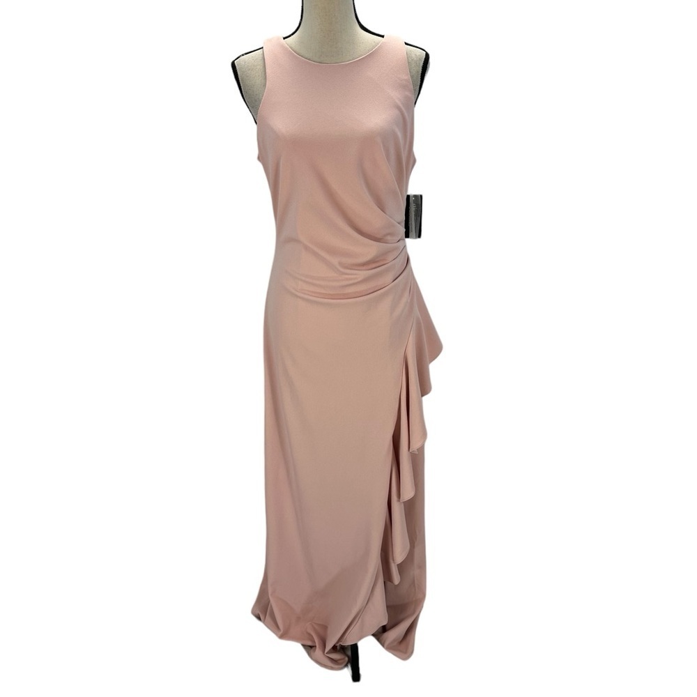 Alex & Eve Sleeveless Side Ruched Gown Dress - Pink - size 10